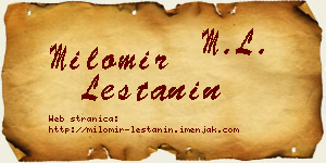 Milomir Leštanin vizit kartica